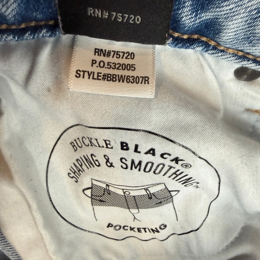 Buckle Black Straight Jeans Womens 32x32 Light Wash Fit No. 53 Stretch BBW6307R - Picture 11 of 12